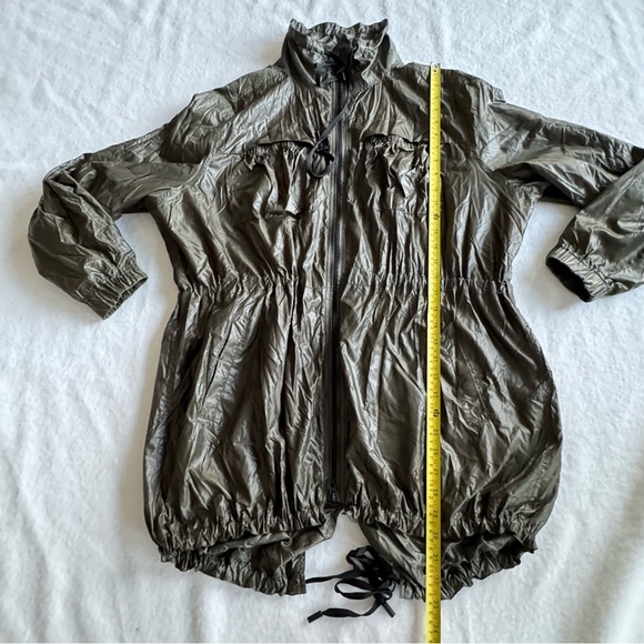 BLANK NYC Olive Green Lightweight Utility Packable Rain Jacket Oversized Size XS - Picture 7 of 13